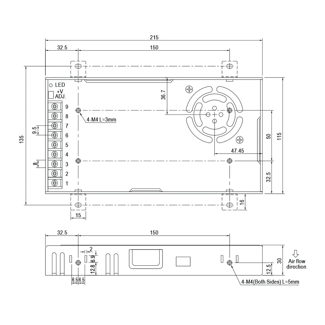 LRS-350-SPEC dimension